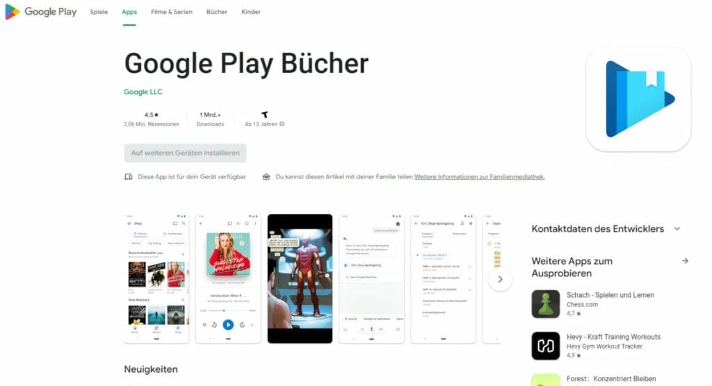Beste Hörbuch-App: Google Play Books
